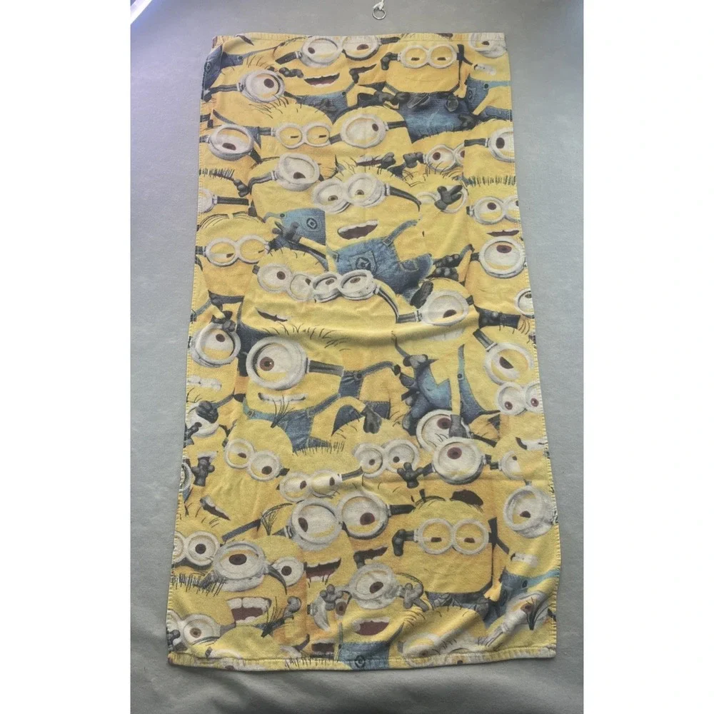 Minions Beach Towel Despicable Me Yellow Blue Kids Bath Towel 28x54 Cartoon